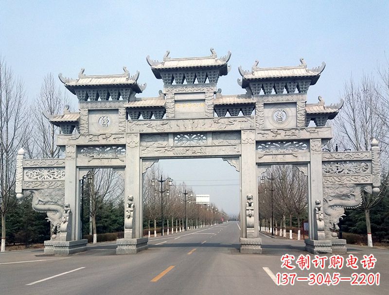 安阳锻铜雕塑 雕塑石雕牌坊
