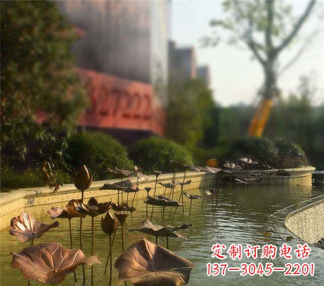 安阳锻铜荷花荷叶小区景观雕塑