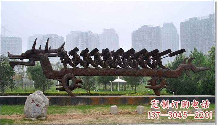 安阳锻铜赛龙舟雕塑