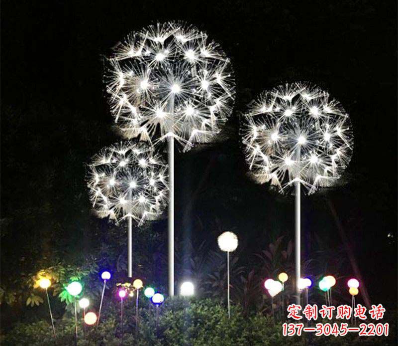 安阳发光不锈钢蒲公英雕塑