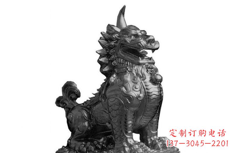 安阳法院门口独角兽獬豸铜雕