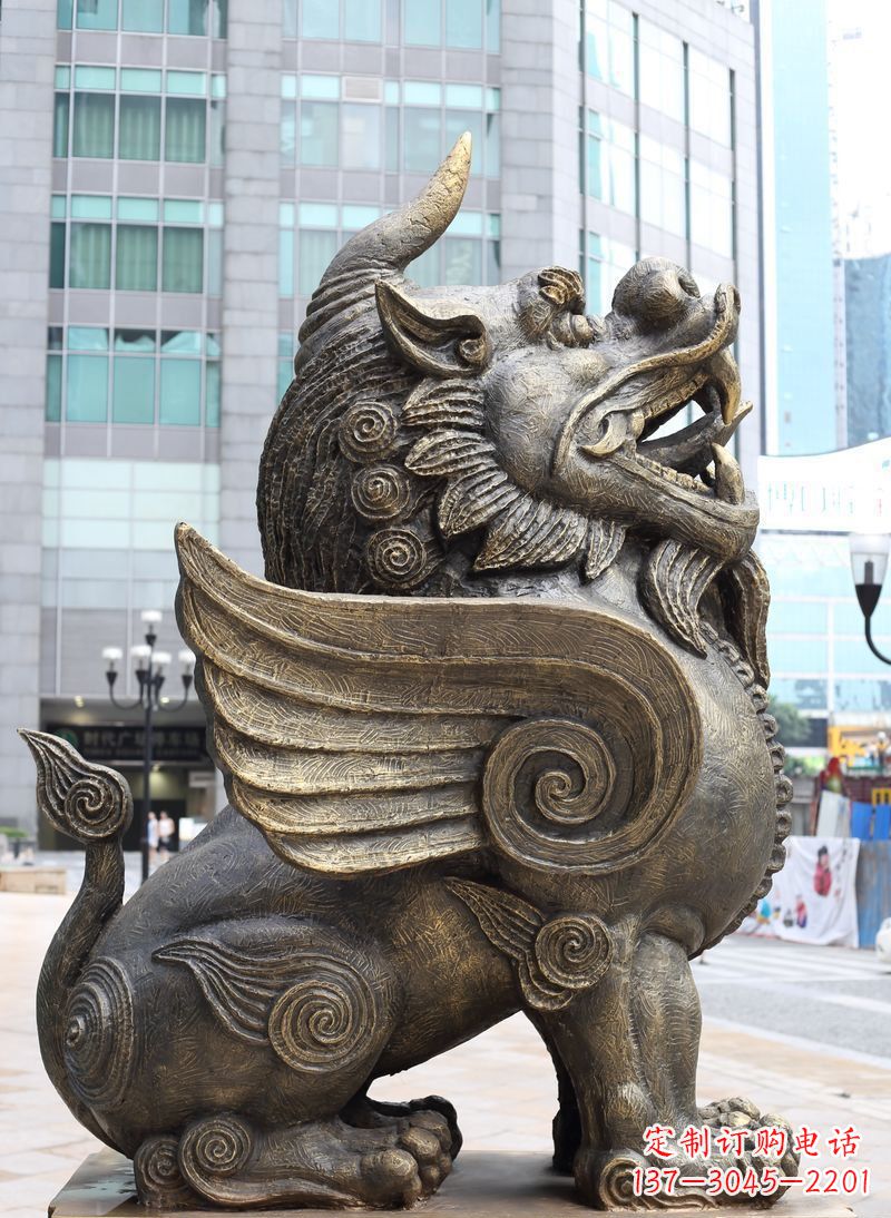 安阳法院门口神兽獬豸铜雕