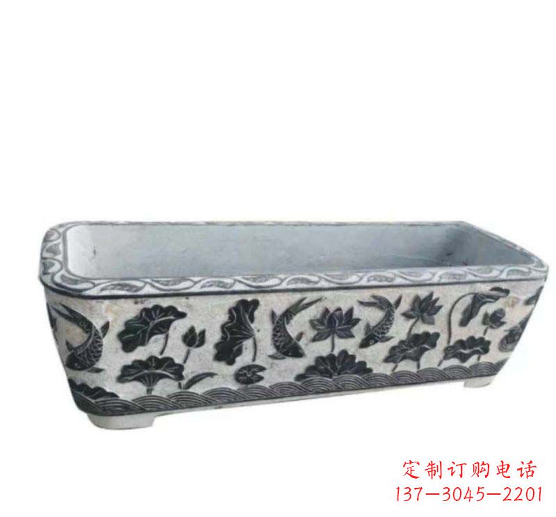安阳方形水缸石雕