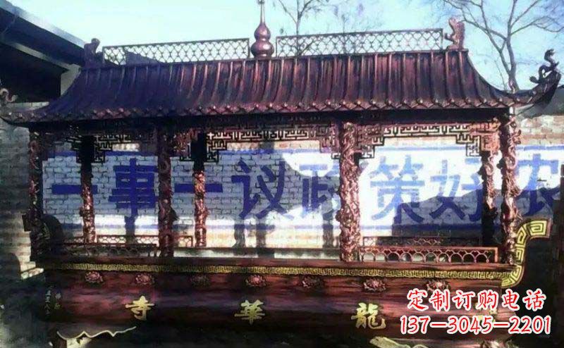 安阳方形寺庙香炉铜雕 (2)