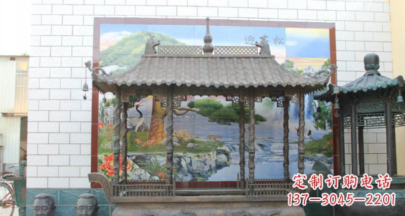 安阳方形香炉寺庙铜雕 (2)