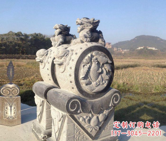 安阳仿古抱鼓石镇宅石门墩 (4)