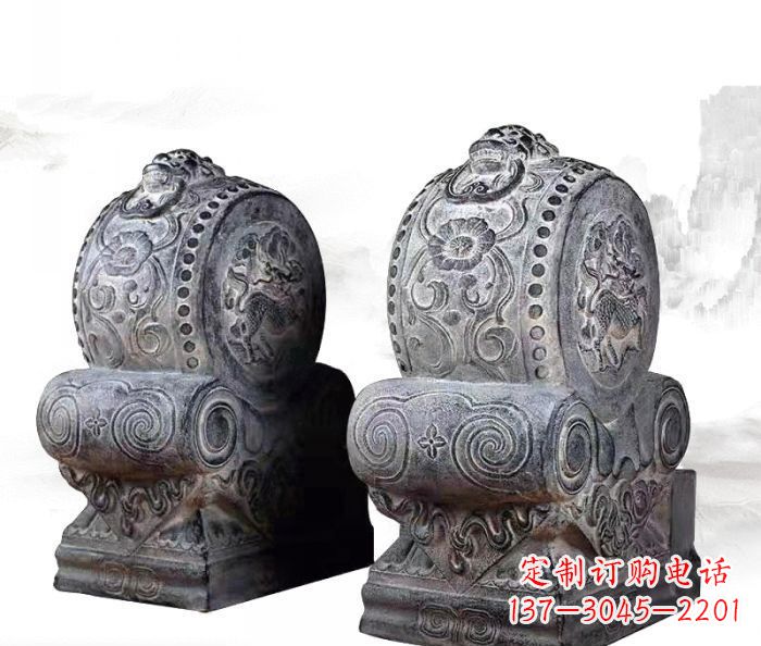 安阳仿古抱鼓石镇宅石门墩 (3)