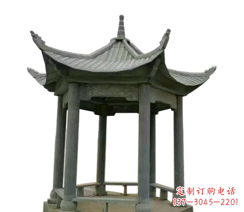安阳仿古六角凉亭石雕 (2)