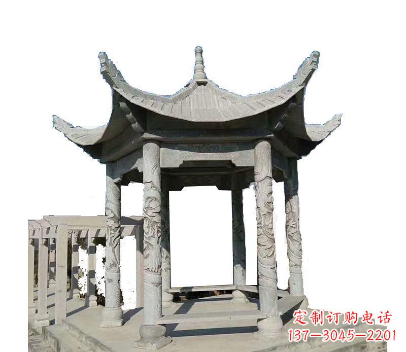 安阳仿古六角凉亭石雕 (10)