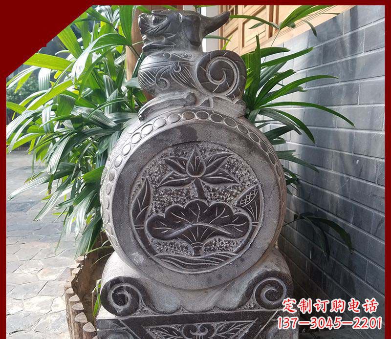 安阳仿古貔貅抱鼓石招财镇宅门墩石雕