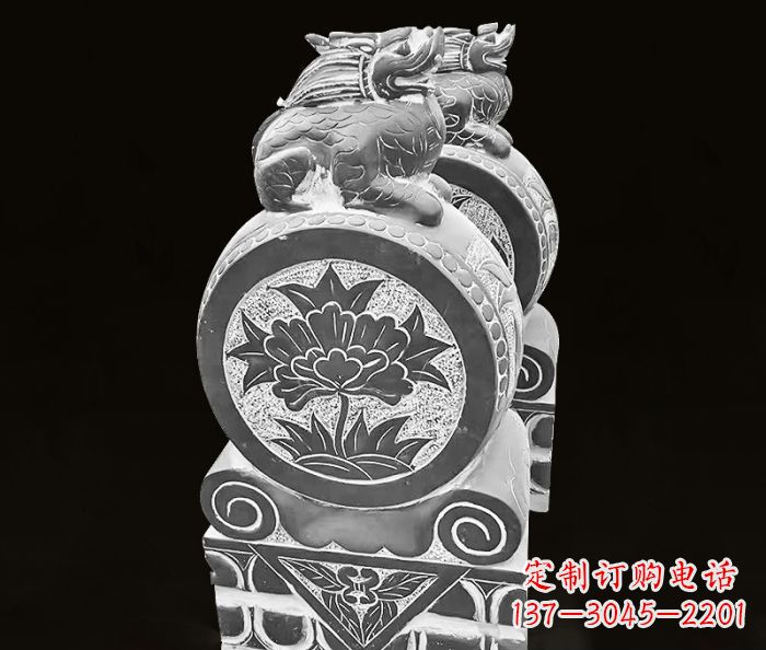 安阳仿古麒麟抱鼓石镇宅石门墩