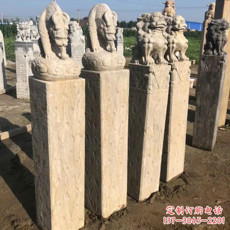安阳仿古麒麟貔貅栓马柱
