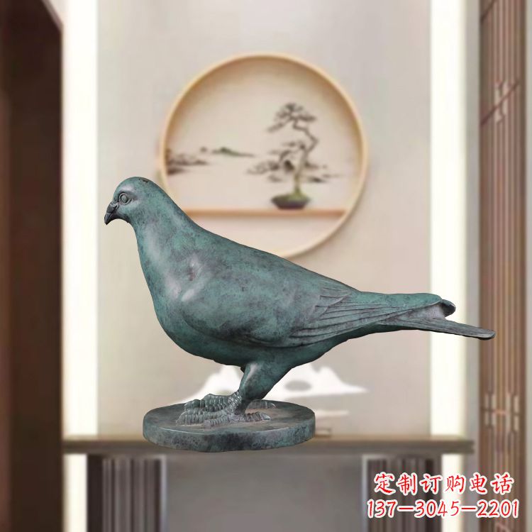 安阳仿古青铜鸽子动物雕塑摆件