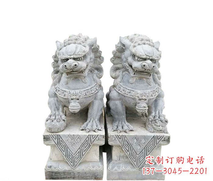 安阳仿古瑞兽狮子石雕 (2)