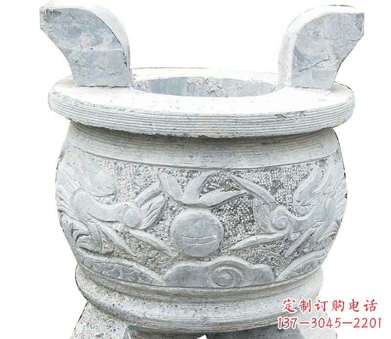 安阳仿古三足香炉石雕 (2)