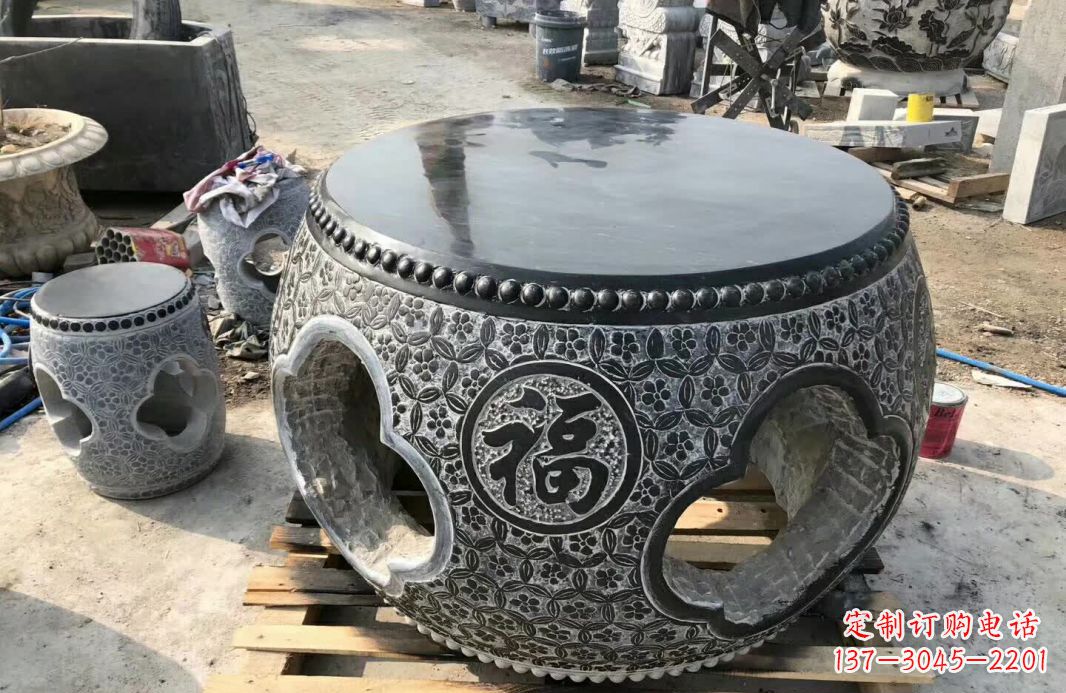 安阳仿古石桌凳 (2)