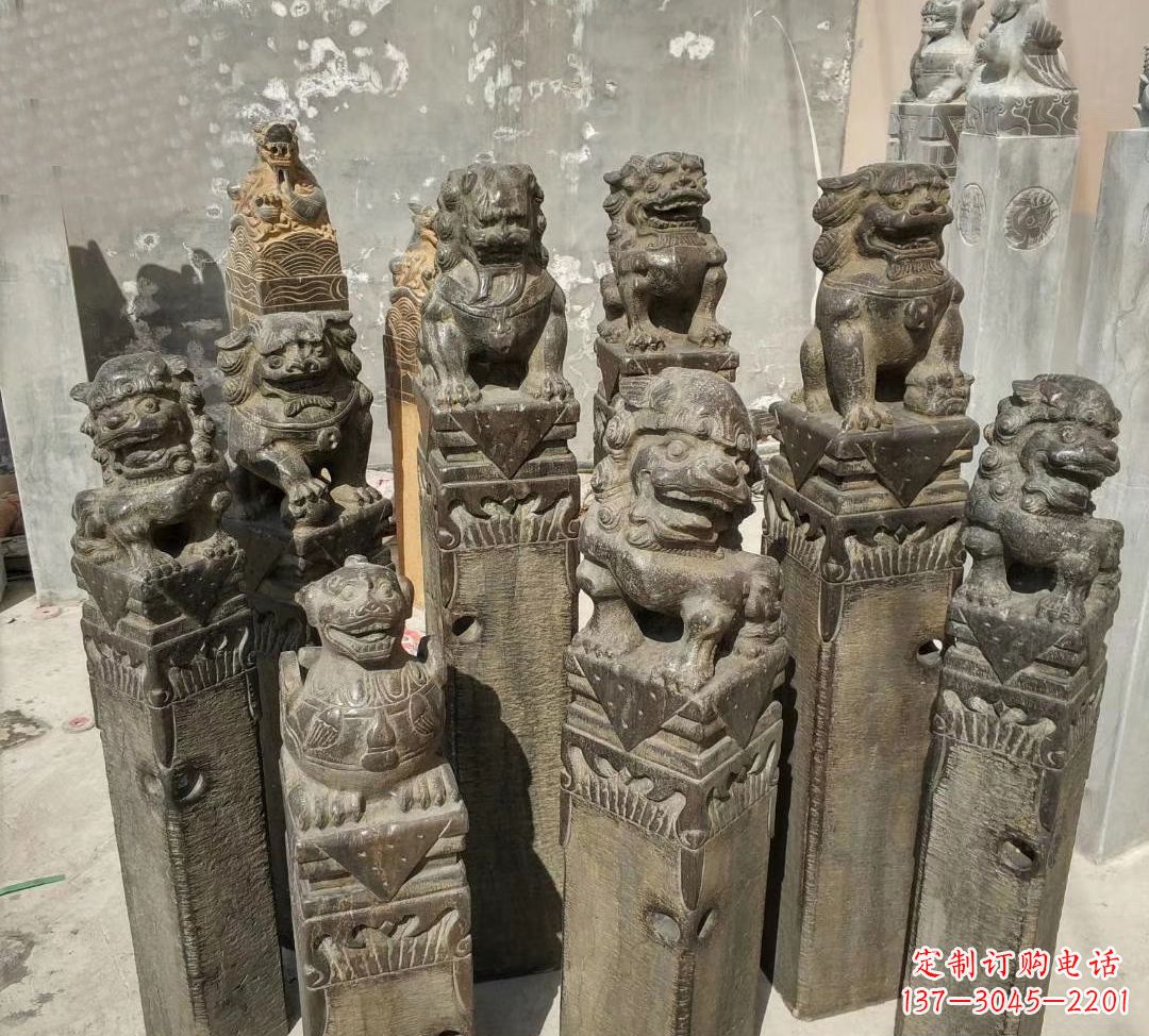 安阳仿古拴马柱公园景观石雕