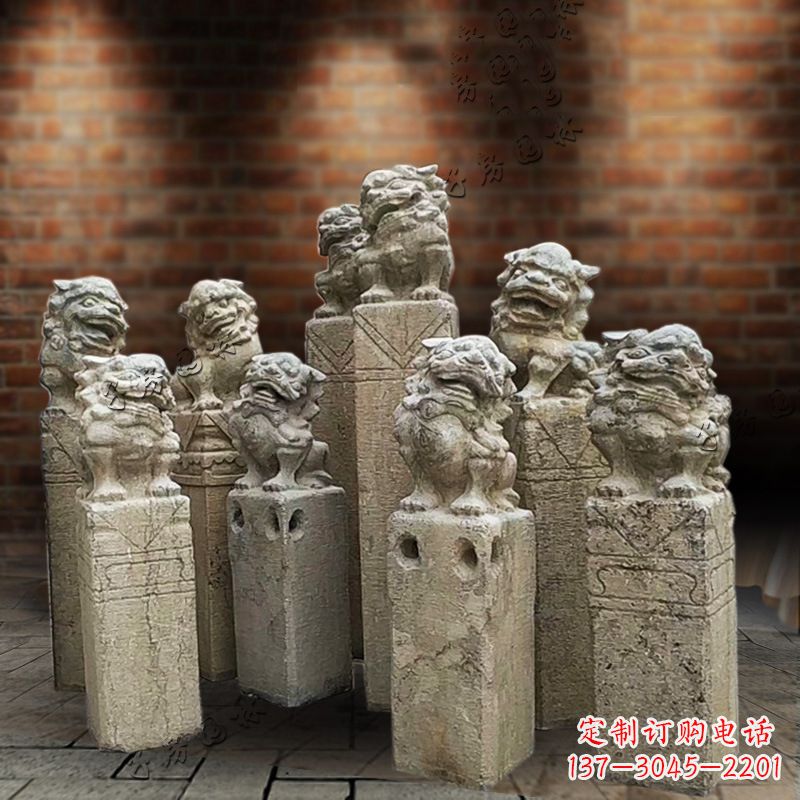安阳仿古栓马柱雕塑