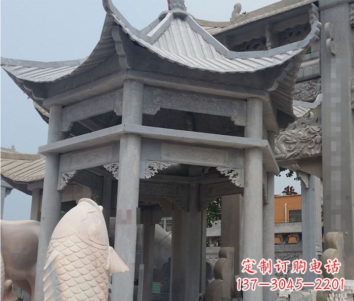 安阳仿古双层石雕凉亭 (3)