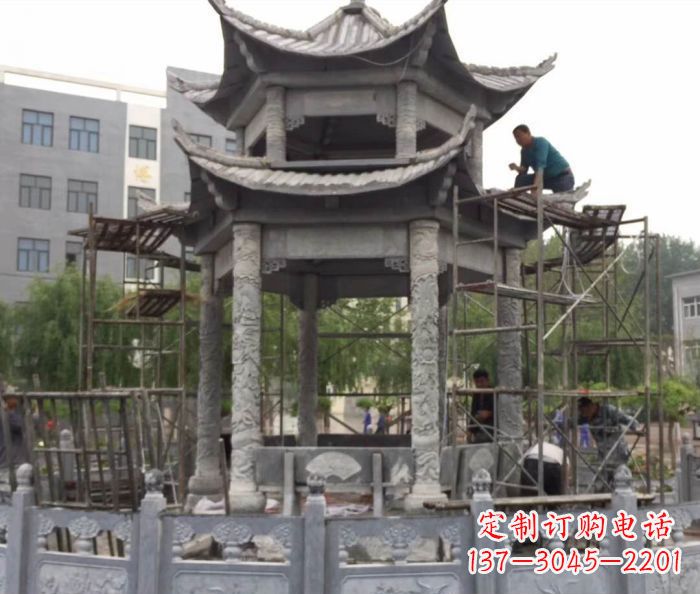 安阳仿古双层石雕凉亭 (5)