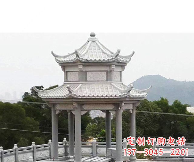 安阳仿古双层石雕凉亭 (6)