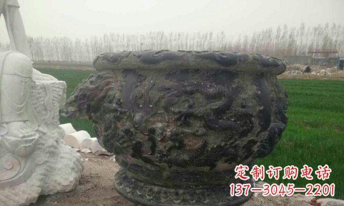 安阳仿古圆形水缸石雕 (2)