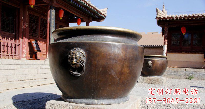 安阳仿古圆形水缸铜雕