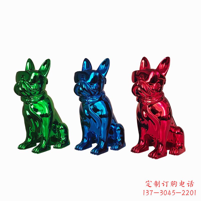 安阳仿琉璃斗牛犬生肖狗摆件
