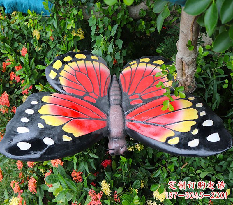 安阳仿真蝴蝶摆草地动物雕塑摆件