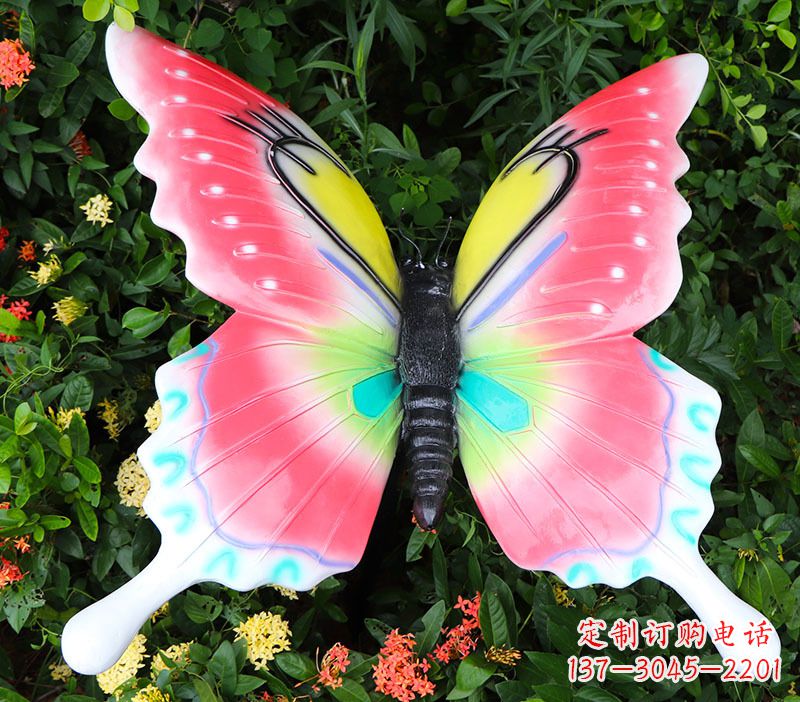 安阳仿真蝴蝶摆件花园园林彩绘动物树脂雕塑