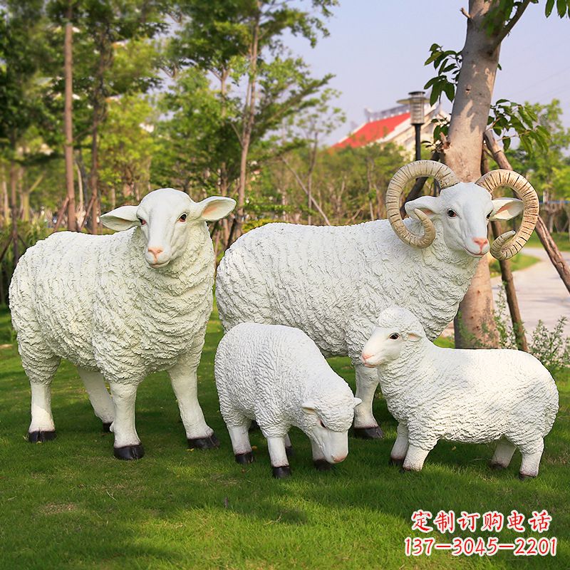 安阳仿真绵羊雕塑-农家院庭院仿真动物摆件