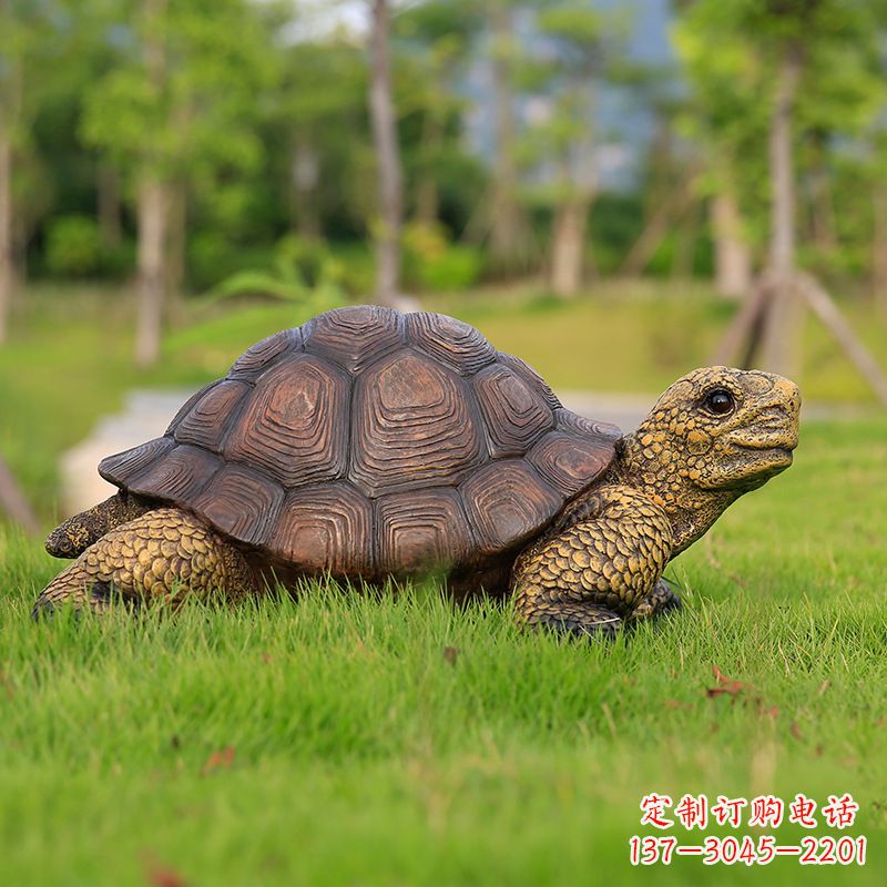 安阳仿真乌龟-玻璃钢仿真动物雕塑草坪摆件