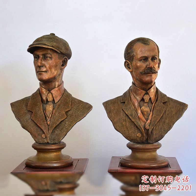 安阳飞机发明者莱特兄弟仿真头像雕塑摆件