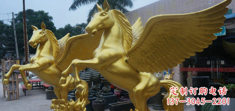 安阳飞马玻璃钢仿铜动物雕塑