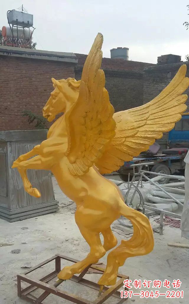 安阳飞马玻璃钢仿铜动物雕塑 (2)