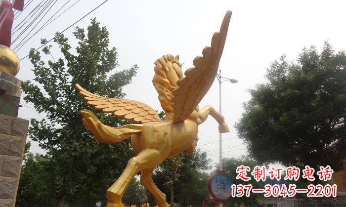 安阳飞马广场景观动物铜雕
