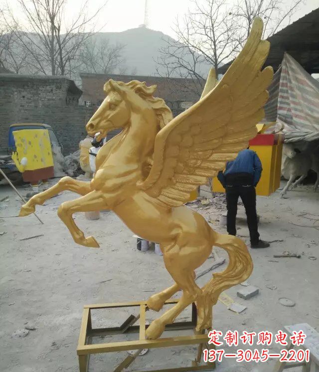 安阳飞马动物铜雕 (2)