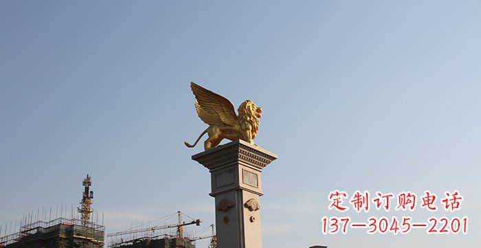 安阳飞狮黄铜狮子铜雕
