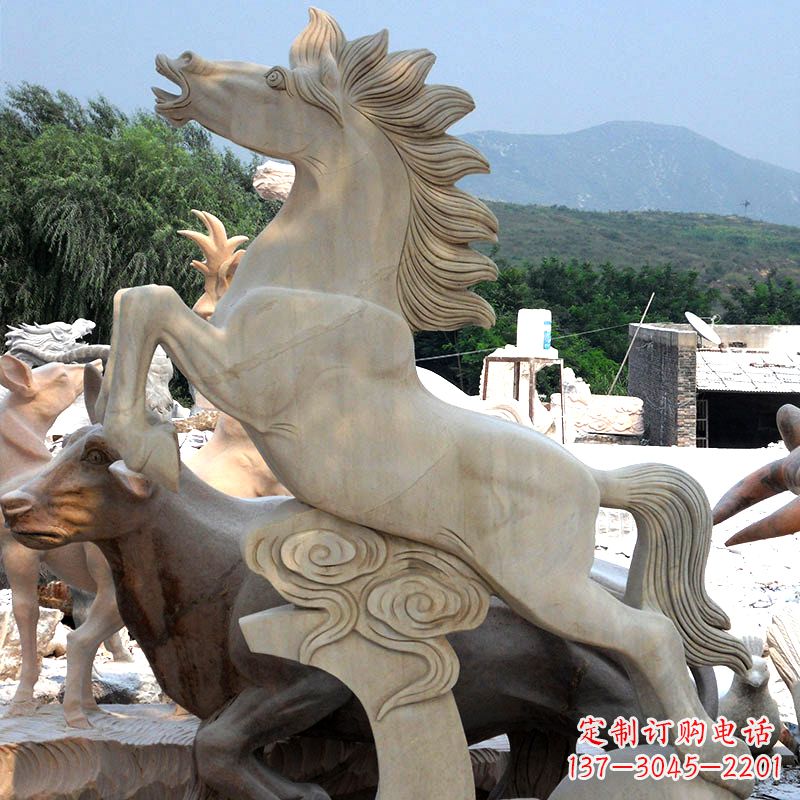 安阳飞天马儿生肖石雕