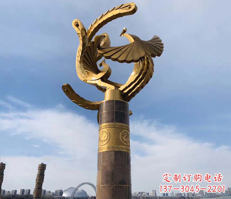 安阳凤凰华表铜雕