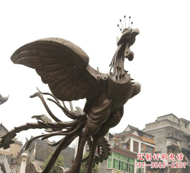 安阳凤凰展翅铜雕