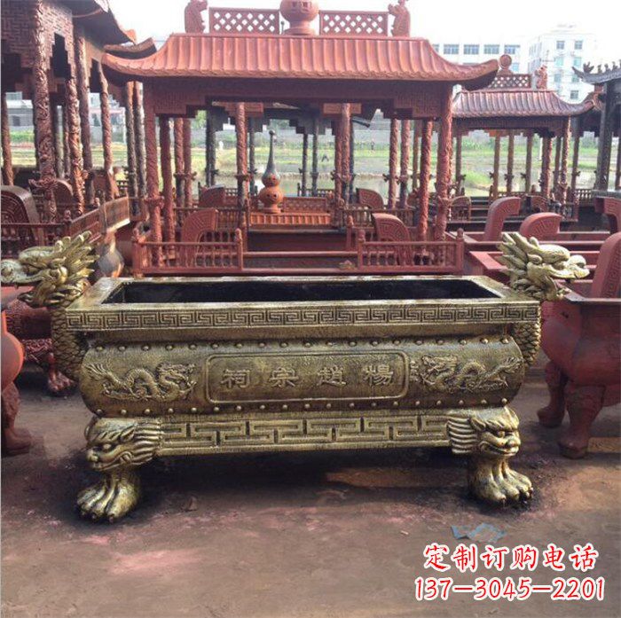 安阳浮雕麒麟铜香炉