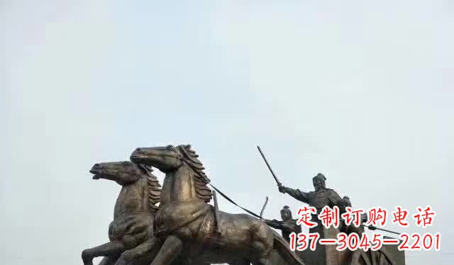 安阳赶马车人物铜雕