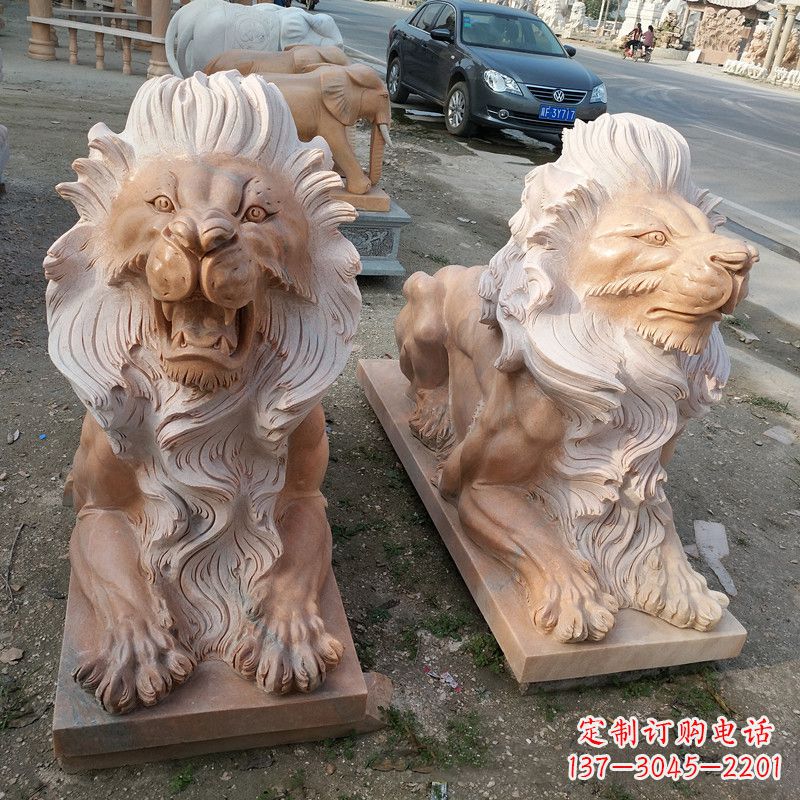 安阳港币狮子爬狮雕塑