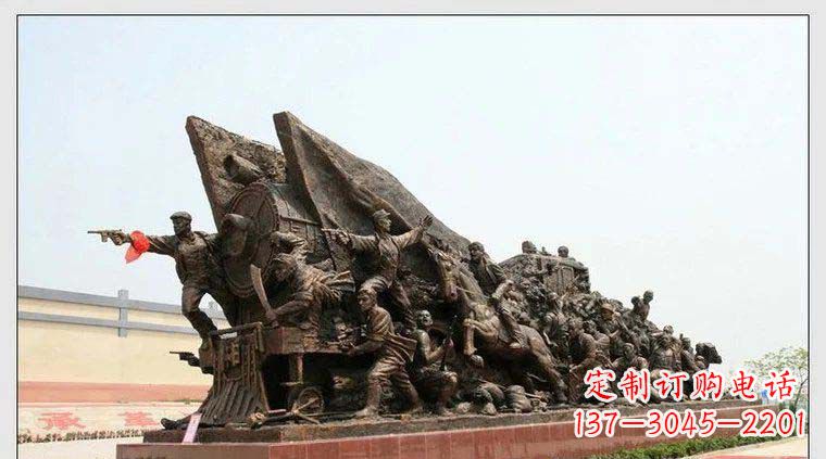 安阳革命战士打仗广场纪念铜雕