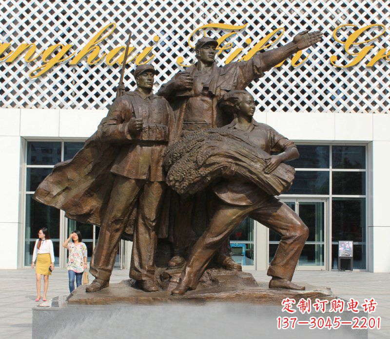 安阳革命战士广场景观铜雕 (2)