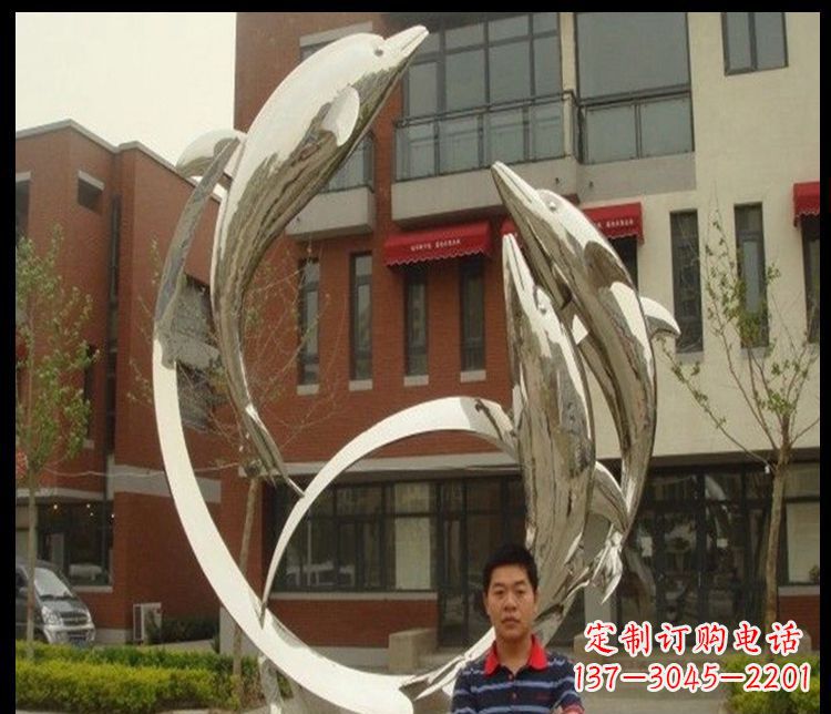 安阳工厂不锈钢镜面海豚雕塑