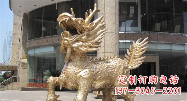 安阳公司门口麒麟神兽铜雕