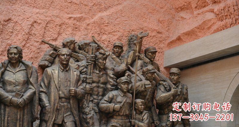 安阳公园白求恩和八路军景观铜雕