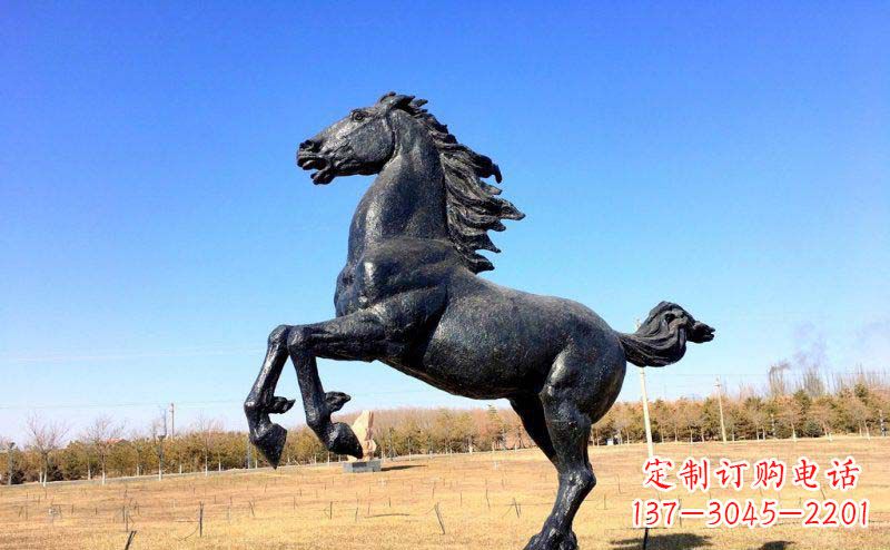 安阳公园奔马动物铜雕 (2)